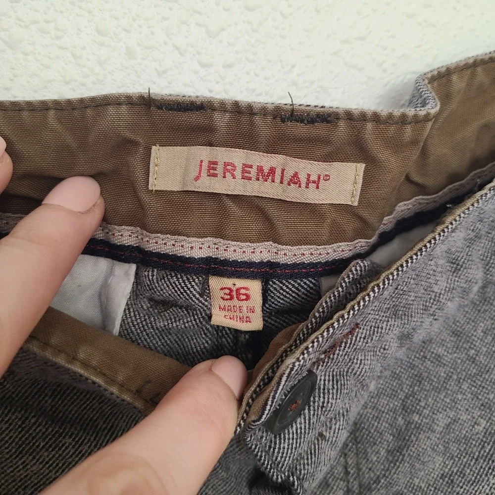 Jeremiah Sz 36 Gray Cotton Blend Raw Hem Cargo Pants Nomadic Boho‎ Granola